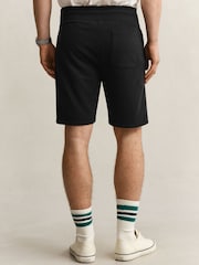 GANT Black Shield Logo Jersey Sweat Shorts - Image 2 of 6
