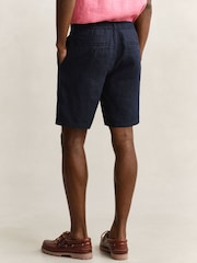 Albastru - GANT Linen Drawstring Button Shorts - Imaginea 2 din 6