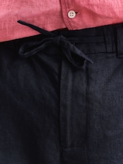 Albastru - GANT Linen Drawstring Button Shorts - Imaginea 3 din 6