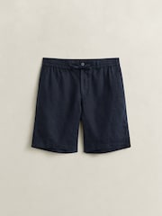Albastru - GANT Linen Drawstring Button Shorts - Imaginea 6 din 6