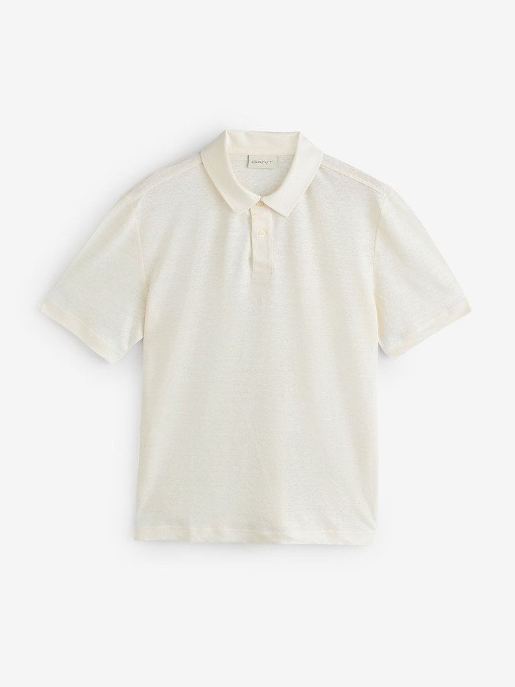 GANT Cream Linen Polo Shirt - Image 1 of 1