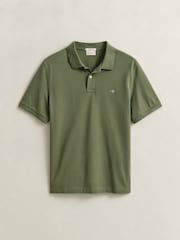 GANT Green Haze Shield Logo Pique Cotton Polo Shirt - Image 5 of 5