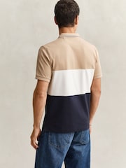 GANT Blue Cut And Sew Block Polo Shirt - Image 2 of 4