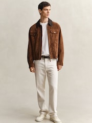 GANT Cream Straight Fit Denim Jeans - Image 3 of 6