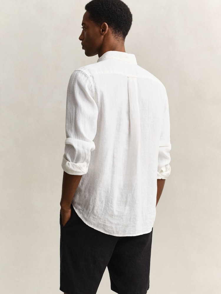 أبيض - GANT Garment Dyed Linen Pocket Shirt - صورة 2 من 7