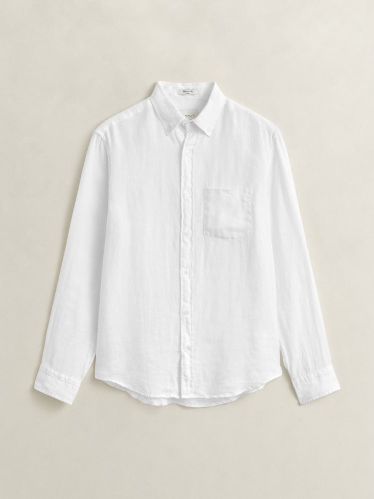 أبيض - GANT Garment Dyed Linen Pocket Shirt - صورة 7 من 7