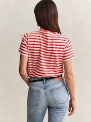 GANT Red Shield Logo Striped T-Shirt - Image 2 of 4