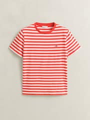 GANT Red Shield Logo Striped T-Shirt - Image 4 of 4