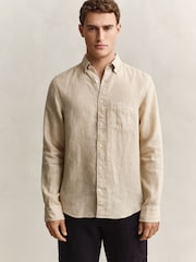 لون طبيعي - GANT Garment Dyed Linen Pocket Shirt - صورة 1 من 6