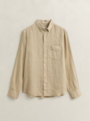 لون طبيعي - GANT Garment Dyed Linen Pocket Shirt - صورة 6 من 6