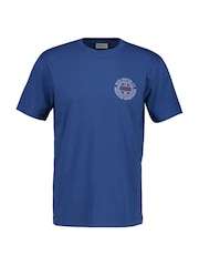 GANT Blue Marl Graphic Logo T-Shirt - Image 1 of 2