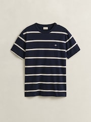GANT Blue Stripe Shield Logo T-Shirt - Image 4 of 4