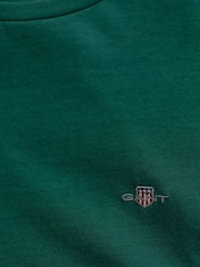 Verde - GANT Shield Logo Cotton T-Shirt - Imaginea 2 din 2