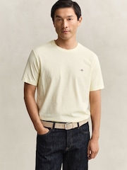 Galben - GANT Shield Logo Cotton T-Shirt - Imaginea 1 din 5