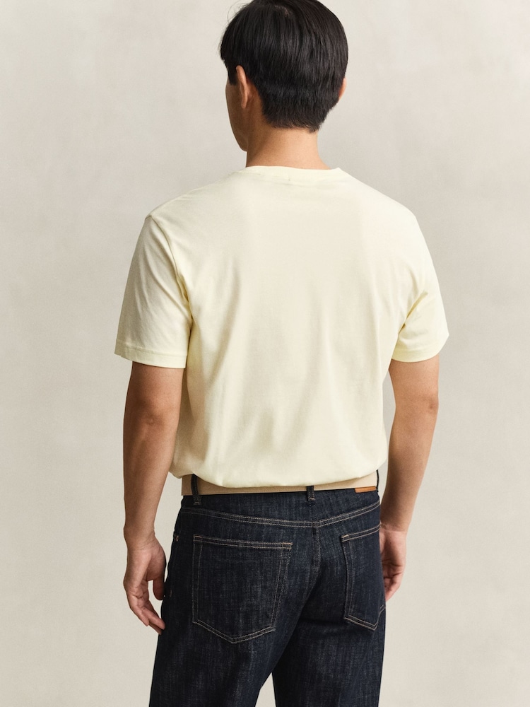 GANT Yellow Shield Logo Cotton T-Shirt - Image 2 of 5 GANT Yellow Shield Logo Cotton T-Shirt - Image 2 of 5