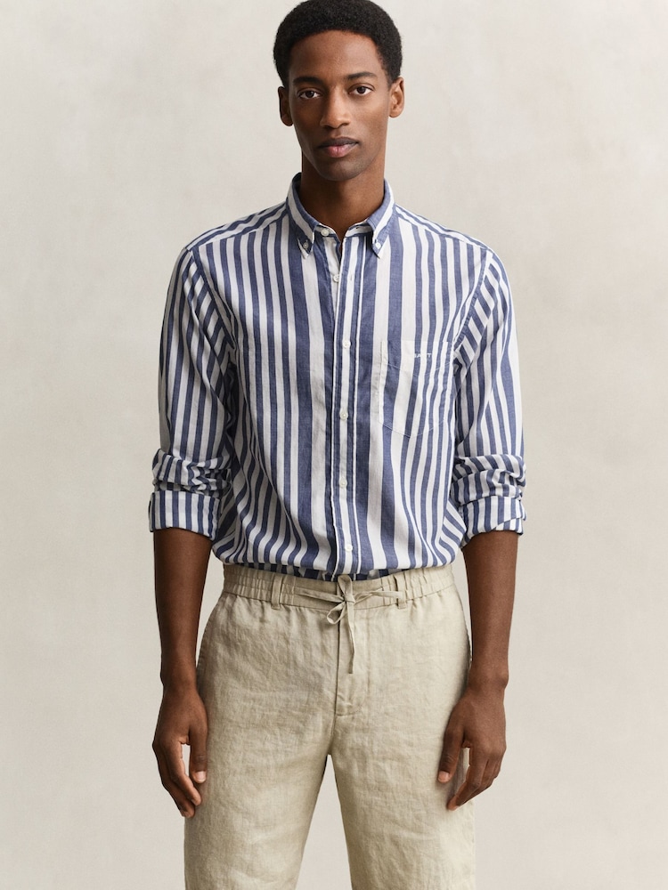GANT Blue Stripe Voile Stripe Shirt - Image 1 of 7
