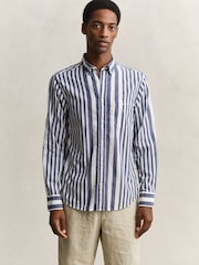 GANT Blue Stripe Voile Stripe Shirt - Image 3 of 7