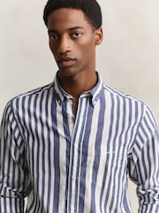 GANT Blue Stripe Voile Stripe Shirt - Image 5 of 7