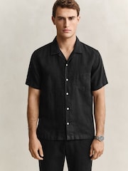 ブラック - GANT Garment Dyed Linen Pocket Shirt - 画像 3 / 6