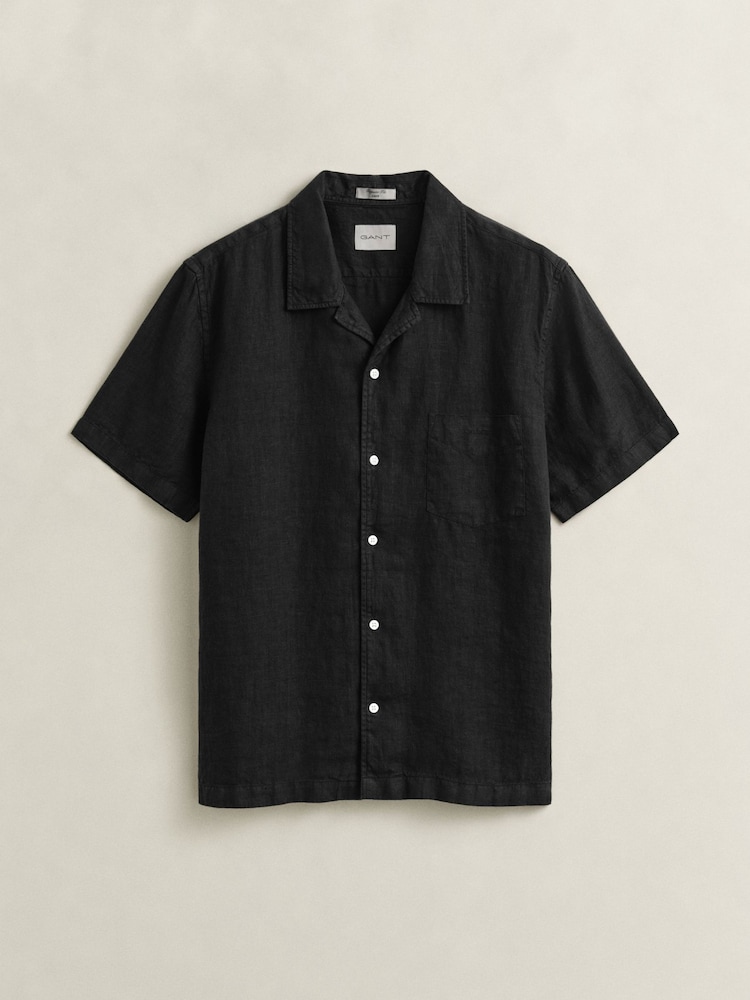 ブラック - GANT Garment Dyed Linen Pocket Shirt - 画像 6 / 6