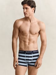 GANT Blue Stripe Stretch Cotton Boxers 3 Pack - Image 2 of 4