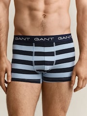 GANT Blue Stripe Stretch Cotton Boxers 3 Pack - Image 4 of 4