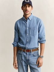GANT рубашка из хлопка и лен индиго - Изображение 1 6