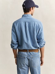 GANT рубашка из хлопка и лен индиго - Изображение 2 6