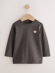 Multi Black Embroidered Bears Long Sleeve T-Shirts 5 Pack (3mths-7yrs) - Image 2 of 9