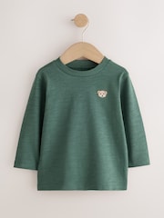 Multi Black Embroidered Bears Long Sleeve T-Shirts 5 Pack (3mths-7yrs) - Image 6 of 9