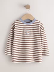 Bordado de Animal en tonos marrón y crema - Camisetas de manga larga 5 Pack (3meses -7años) - Imagen 2 de 9