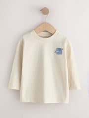 Bordado de Animal en tonos marrón y crema - Camisetas de manga larga 5 Pack (3meses -7años) - Imagen 3 de 9