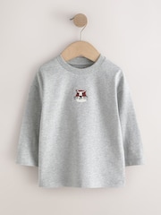 Bordado de Animal en tonos marrón y crema - Camisetas de manga larga 5 Pack (3meses -7años) - Imagen 4 de 9