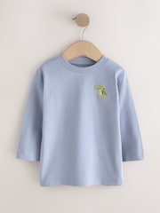 Bordado de Animal en tonos marrón y crema - Camisetas de manga larga 5 Pack (3meses -7años) - Imagen 6 de 9