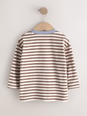 Bordado de Animal en tonos marrón y crema - Camisetas de manga larga 5 Pack (3meses -7años) - Imagen 7 de 9