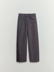 BHOEM Grey Patch Pockets Daily Trousers With Linen - Image 6 of 6