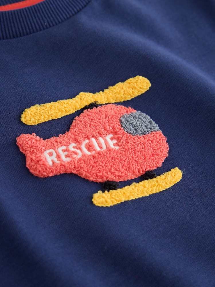 Multi Bright Transport Long Sleeve Applique T-Shirts 3 Pack (3mths-7yrs) - Image 7 of 7