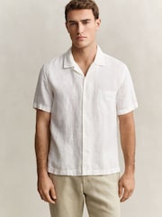 ホワイト - GANT Garment Dyed Linen Pocket Shirt - 画像 1 / 6