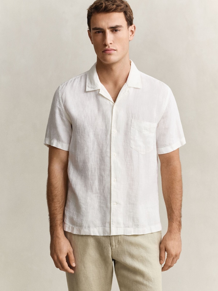 ホワイト - GANT Garment Dyed Linen Pocket Shirt - 画像 1 / 6