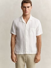 ホワイト - GANT Garment Dyed Linen Pocket Shirt - 画像 3 / 6