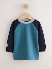 Multi Navy Long Sleeve Raglan T-Shirts 3 Pack (3mths-7yrs) - Image 5 of 7