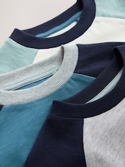 Multi Navy Long Sleeve Raglan T-Shirts 3 Pack (3mths-7yrs) - Image 6 of 7