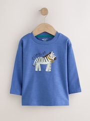 Green/Blue Animal Long Sleeve Graphic T-Shirts 3 Pack (3mths-7yrs) - Image 2 of 7