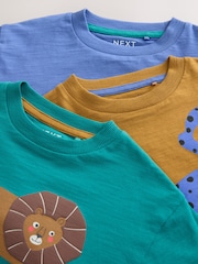 Green/Blue Animal Long Sleeve Graphic T-Shirts 3 Pack (3mths-7yrs) - Image 6 of 7