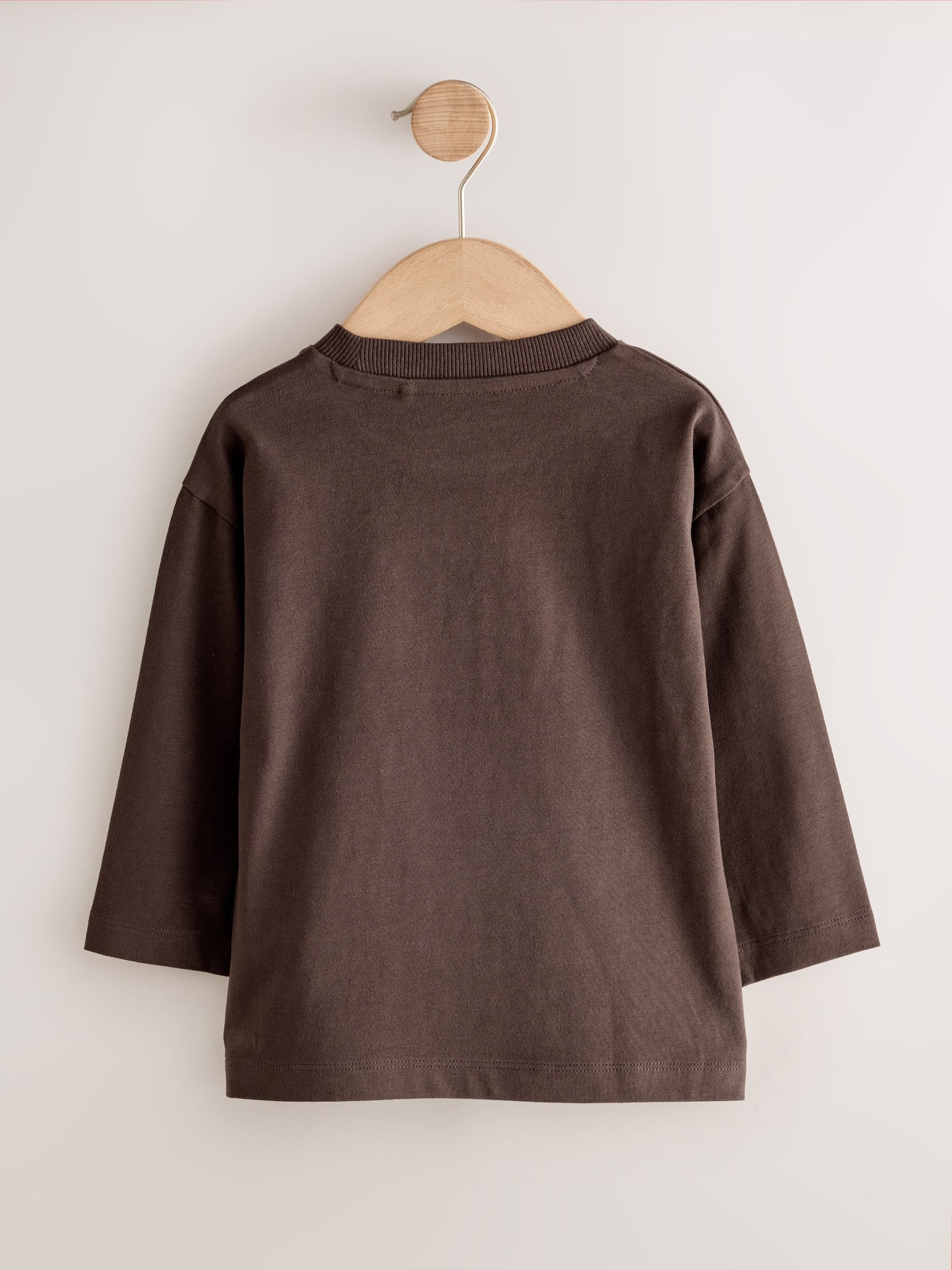 Buy Neutral Digger Long Sleeve Graphic T-Shirts 3 Pack (3mths-7yrs