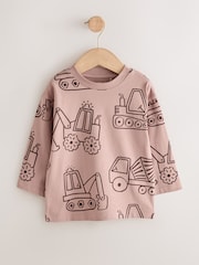 Neutral Digger Long Sleeve Graphic T-Shirts 3 Pack (3mths-7yrs) - Image 4 of 7