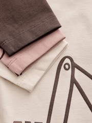 Neutral Digger Long Sleeve Graphic T-Shirts 3 Pack (3mths-7yrs) - Image 6 of 7