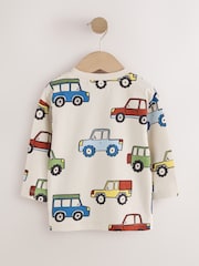 Blue Stripe Car Long Sleeve Graphic T-Shirts 3 Pack (3mths-7yrs) - Image 3 of 7