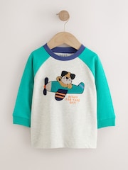 Red/Navy/Green Airplane Dog Long Sleeve Applique T-Shirts 3 Pack (3mths-7yrs) - Image 2 of 7