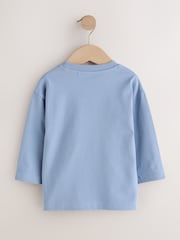 Blue/Green/Grey Dino Long Sleeve Graphic T-Shirts 3 Pack (3mths-7yrs) - Image 5 of 7
